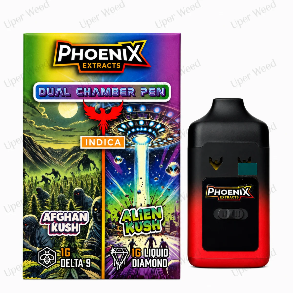 Phoenix 2G Dual Chamber Vape Pen - Afghan Kush & Alien Kush (1G/Chamber) product image