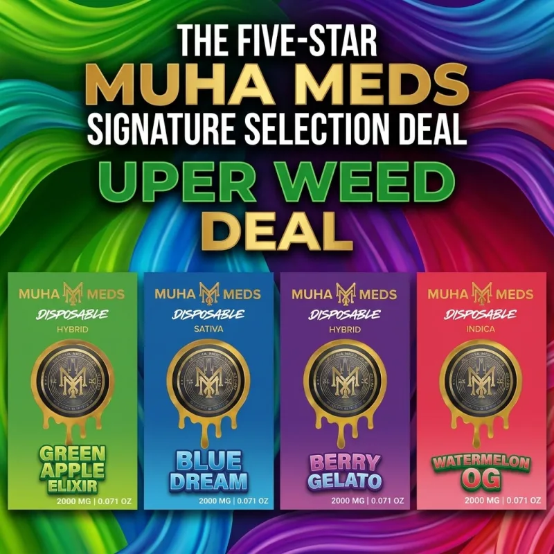 The Five-Star Muha Meds Signature Selection Deal – 4 Vape Pens (2000mg each) product image 2