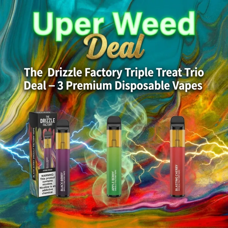 The Drizzle Factory Triple Treat Trio Deal – 3 Premium 3g Disposable Vapes product image 1