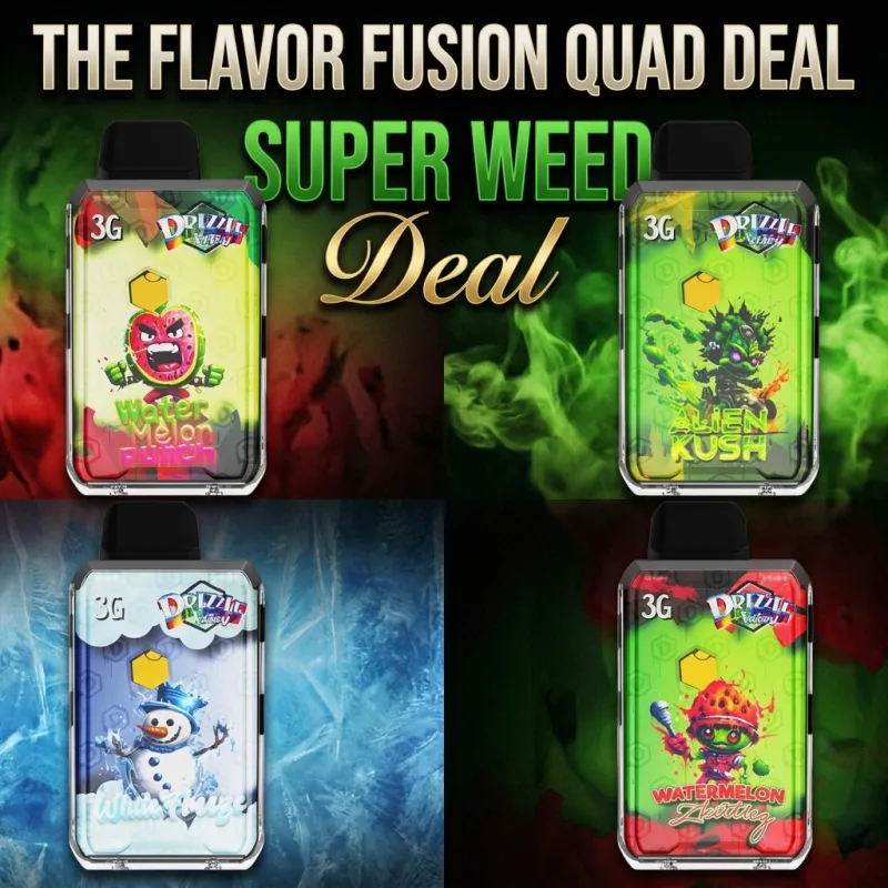 The Flavor Fusion Quad Deal – 4 Drizzle Factory 3g Premium Disposable Vapes product image 3