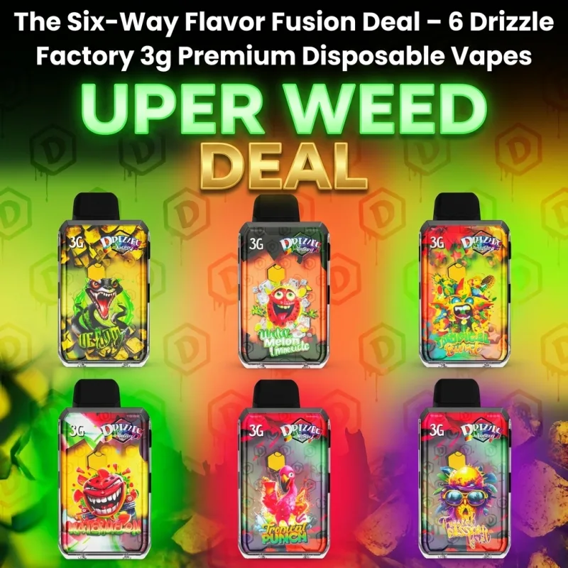 The Six-Way Flavor Fusion Deal – 6 Drizzle Factory 3g Premium Disposable Vapes product image 3