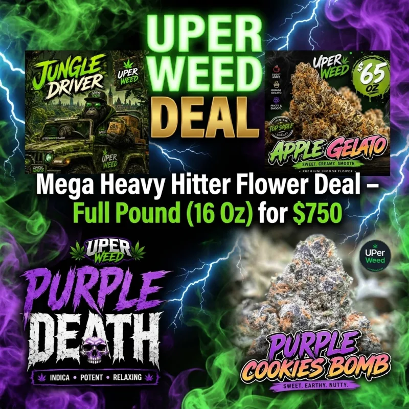 Mega Heavy Hitter Flower Deal – Full Pound (16 Oz) for $750 product image 1