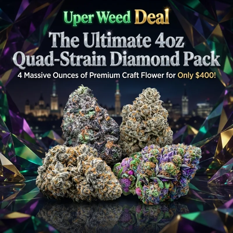 The Ultimate 4oz Quad-Strain Diamond Pack: 4 Massive Ounces of Premium Craft Flower for Only $400! product image 4