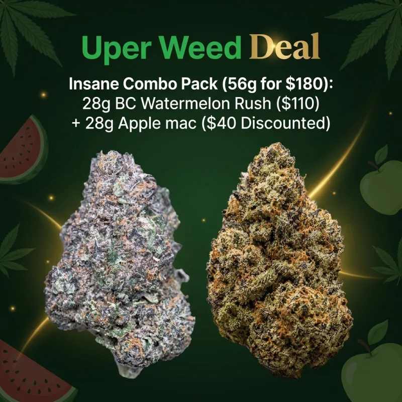 Insane Combo Pack (56g for $180): 28g BC Watermelon Rush ($110) + 28g Apple MAC ($40 Discounted)