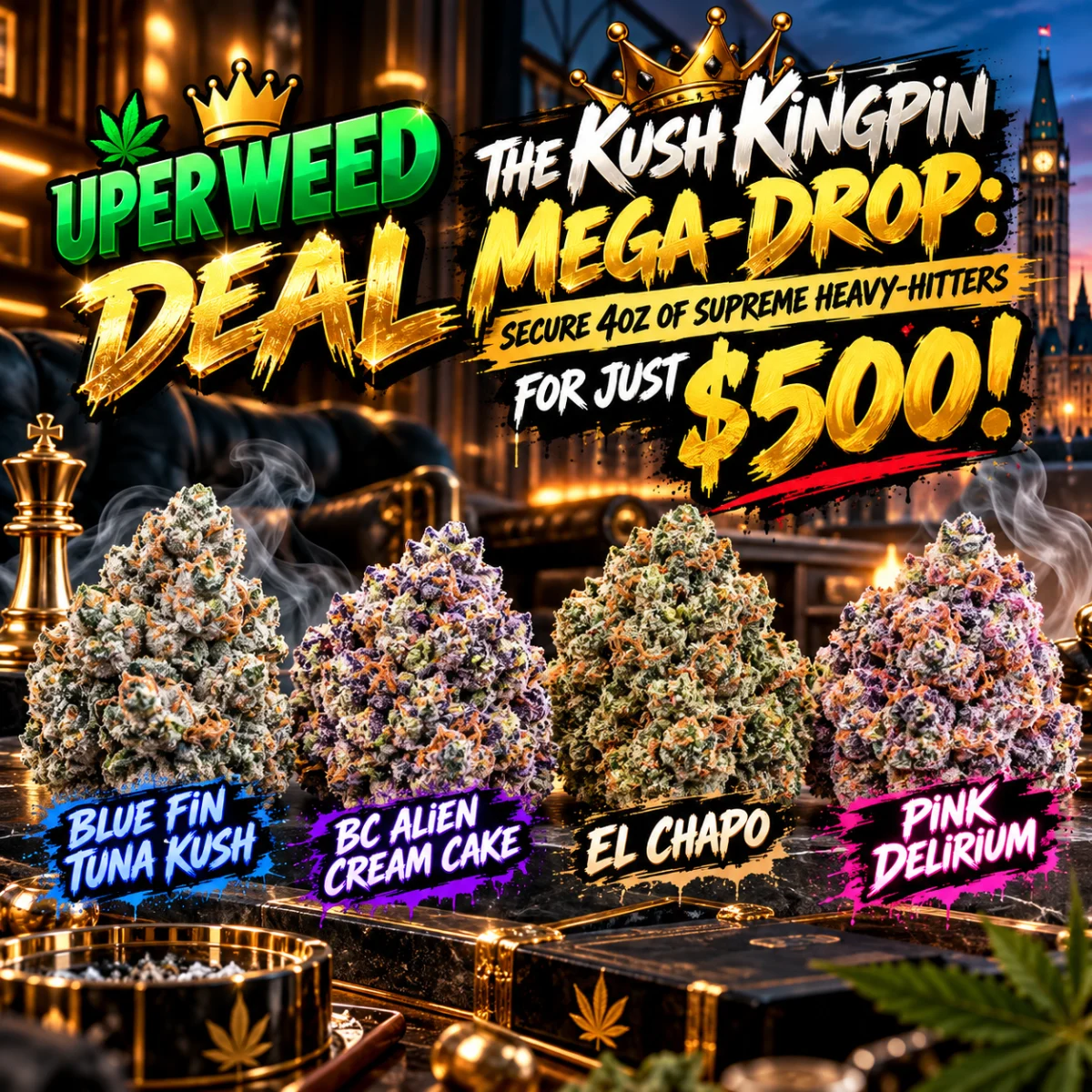 THE KUSH KINGPIN MEGA-DROP: Secure 4oz of Supreme Heavy-Hitters for Just $500! product image