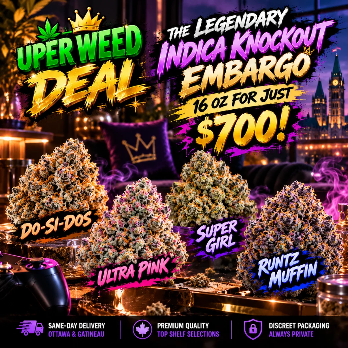 THE LEGENDARY INDICA KNOCKOUT EMBARGO - 16 Oz FOR JUST $700! product image