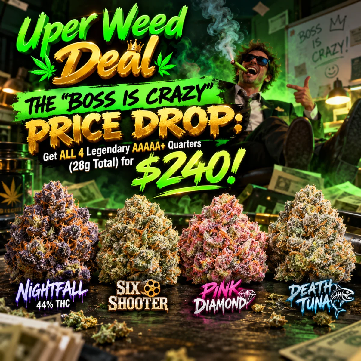 THE "BOSS IS CRAZY" PRICE DROP: Get ALL 4 Legendary AAAAA+ Quarters (28g Total) for $240! product image