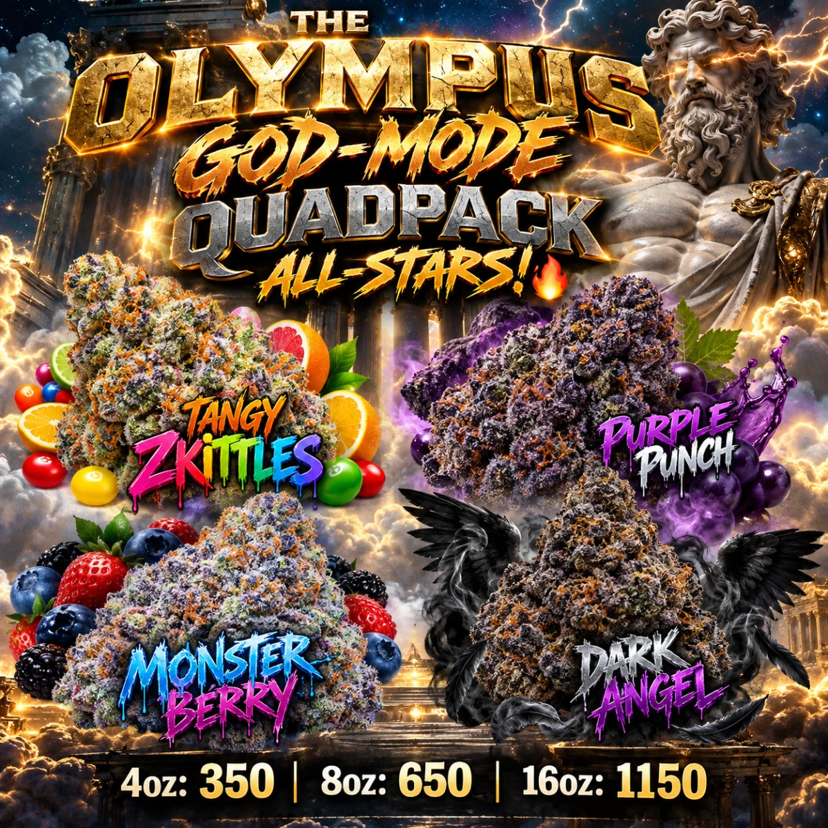 THE OLYMPUS GOD-MODE QUADPACK ALL-STARS! 🔥 [ 4oz: 350 | 8oz: 650 | 16oz: 1150 ] product image